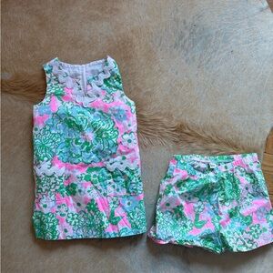 Lilly Pulitzer Floral Dress with underneath Shorts Set